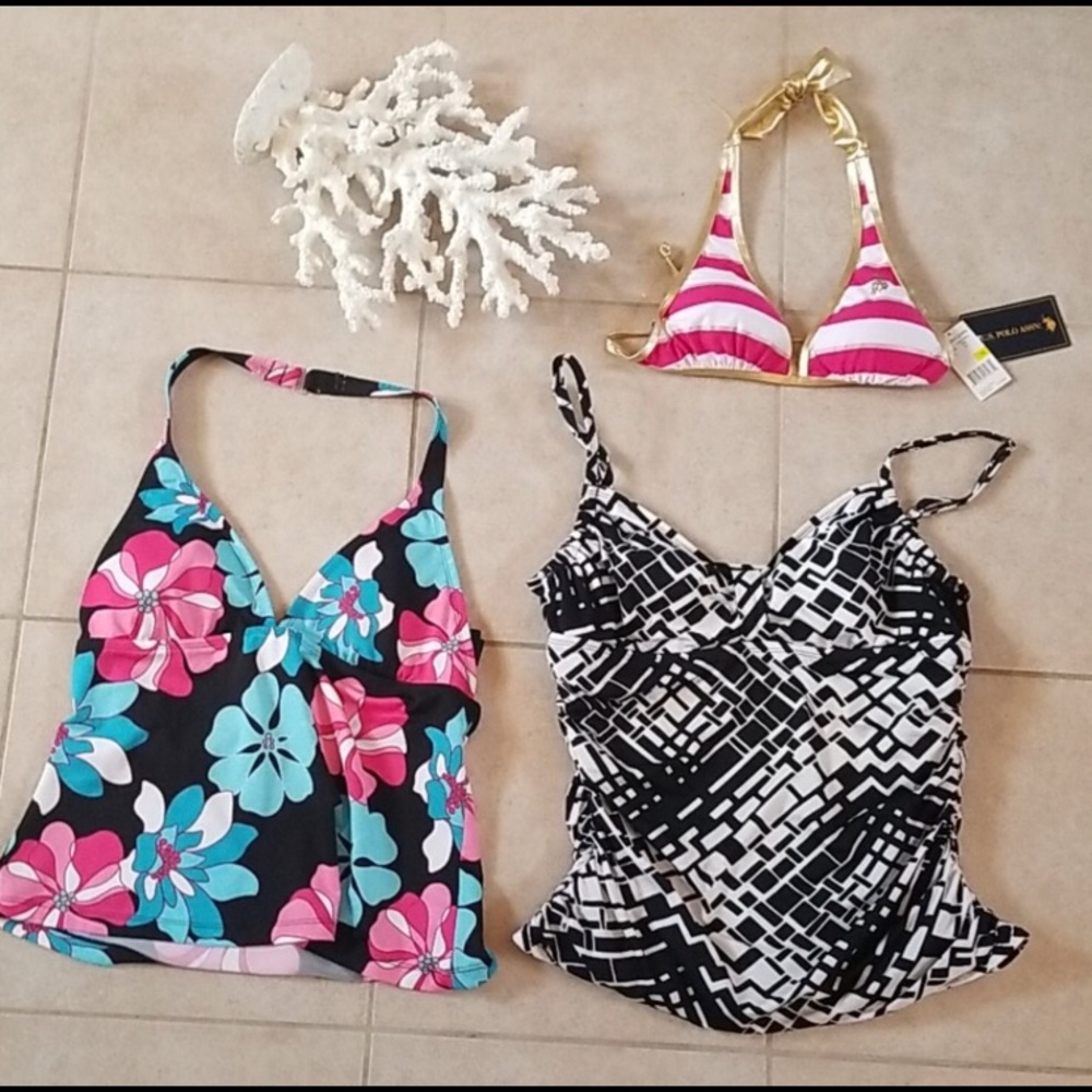 3/$20 Set of 3 swim tops size 14